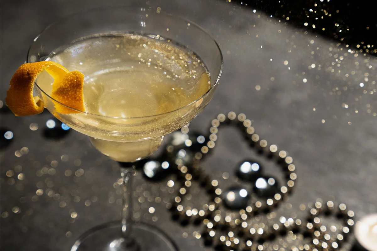 French Sparkle Martini cocktail with vodka