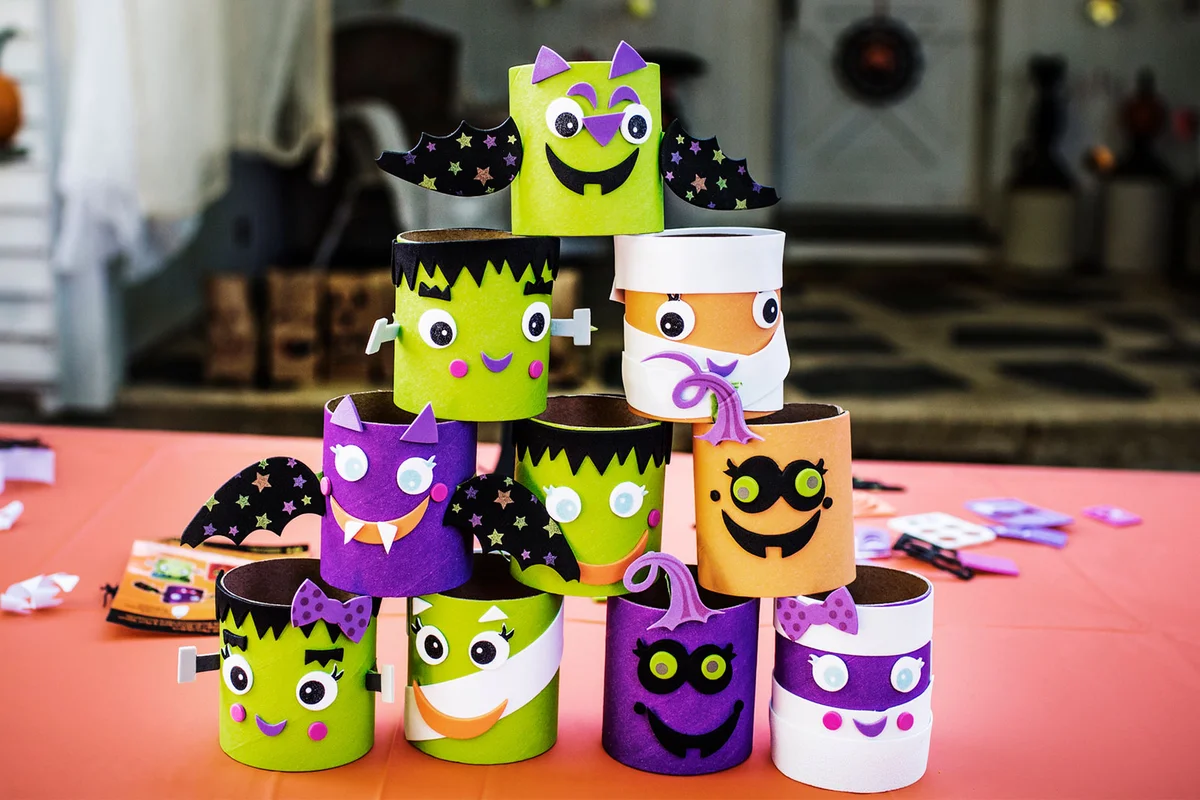 Monster table decorations for toddler Halloween activity