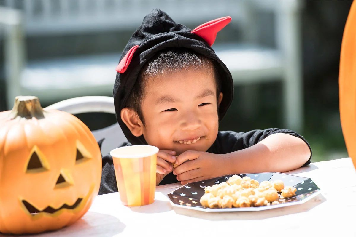 preschooler at Halloween party