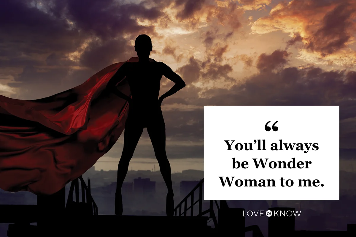 Super woman with red cape guards city