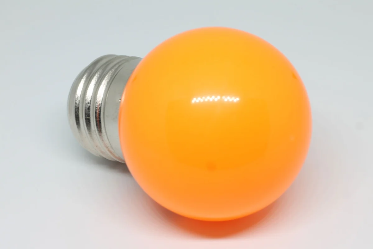 orange light bulb for Halloween mood