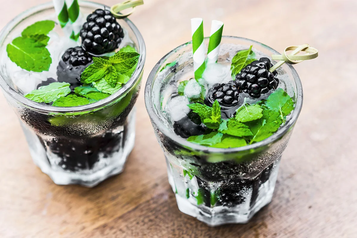blackberry cocktail with mint