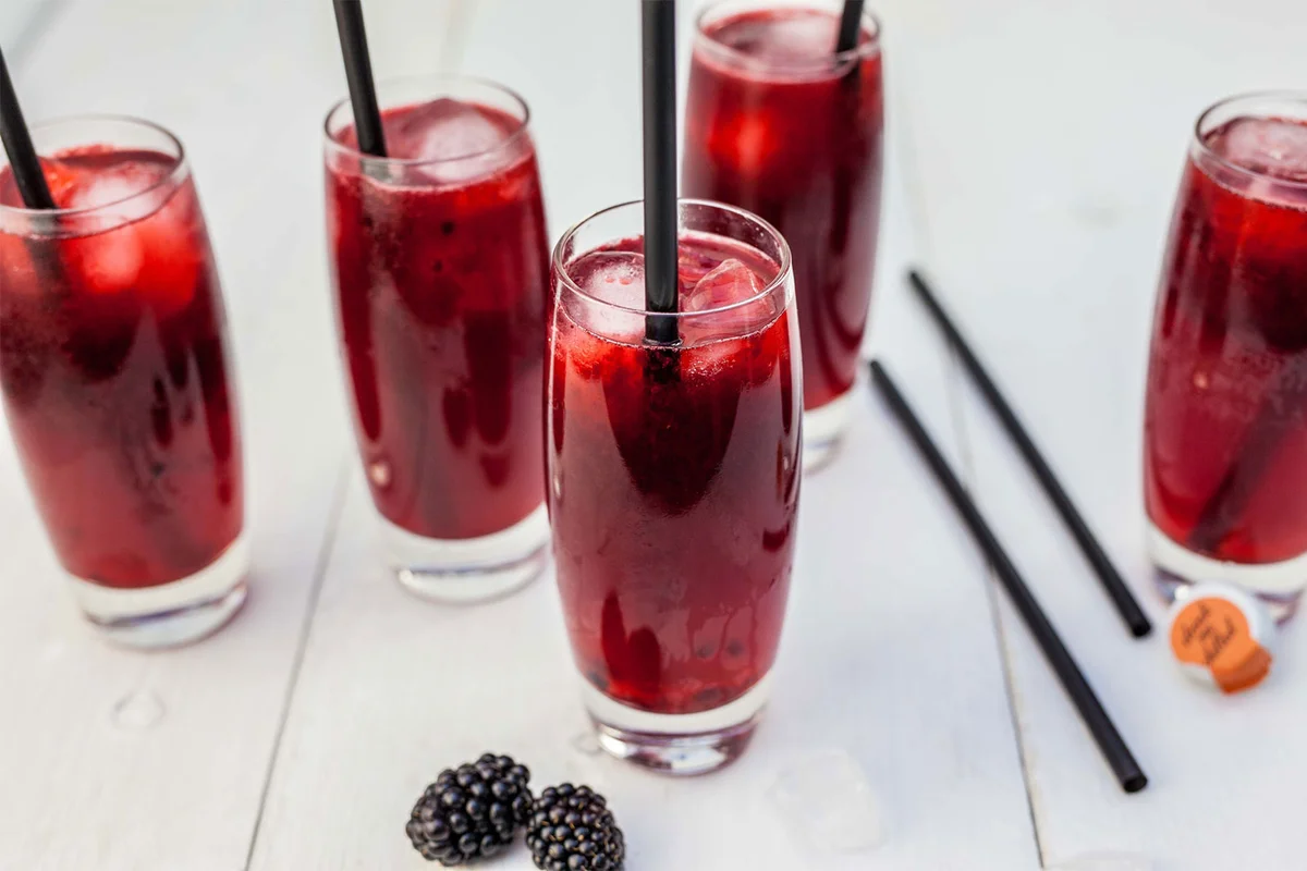 blackberry donut highball with whipped cream vodka