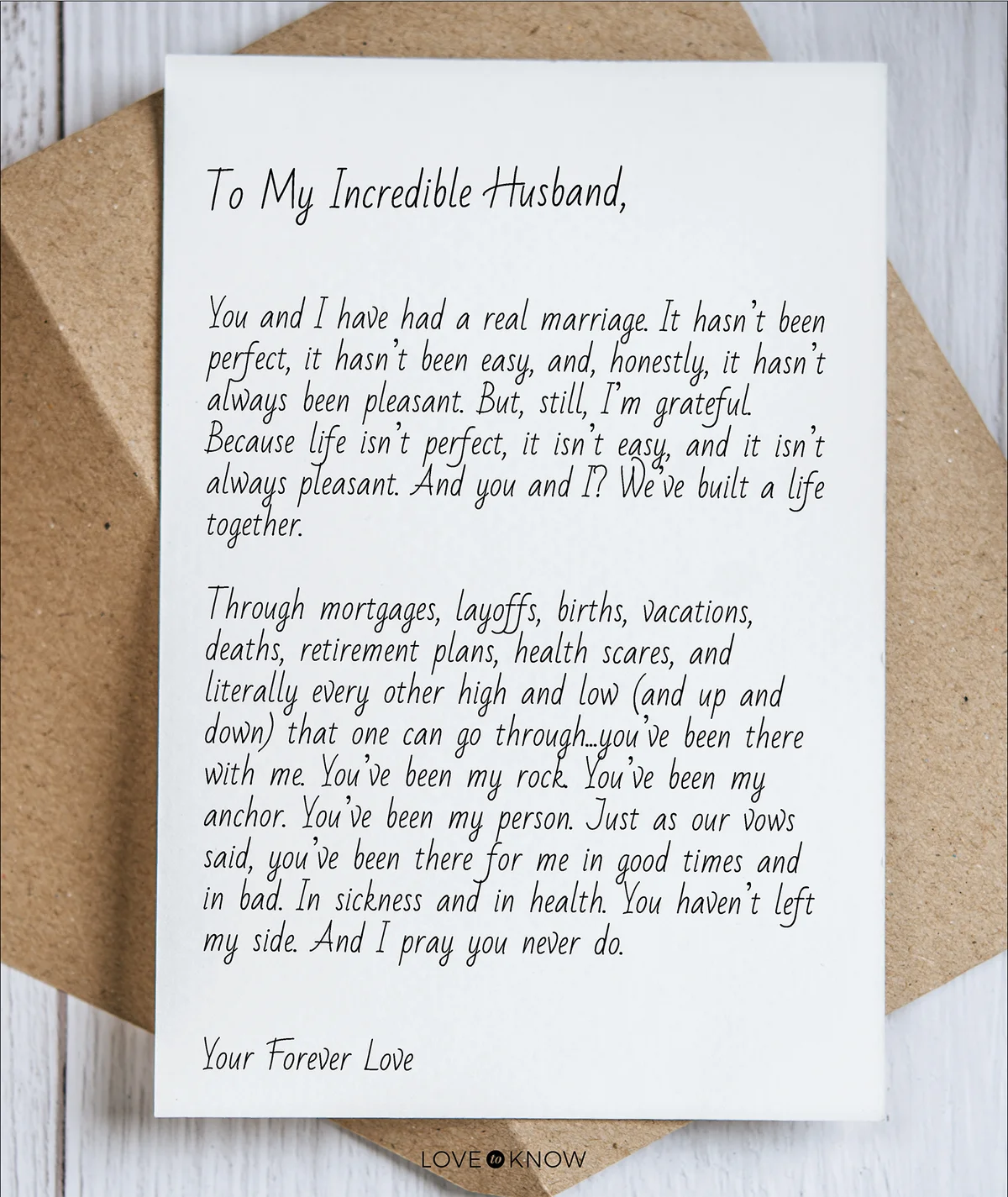 Love letter for husband