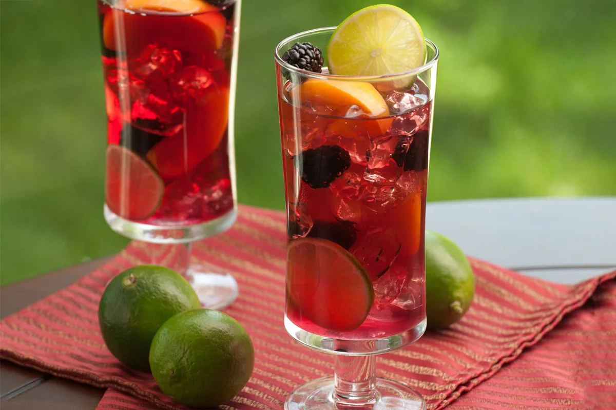 blackberry lime rickey cocktail with gin
