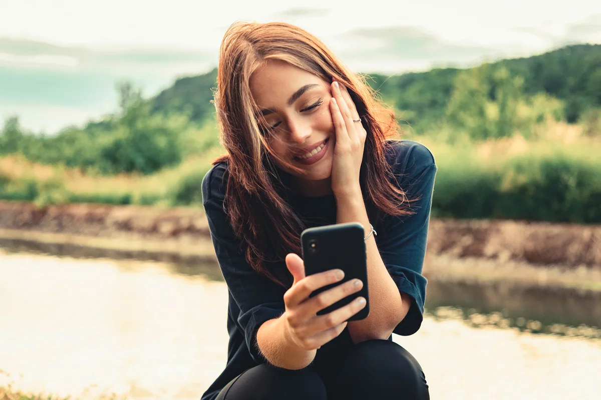 Smiling Young Woman On Video Call