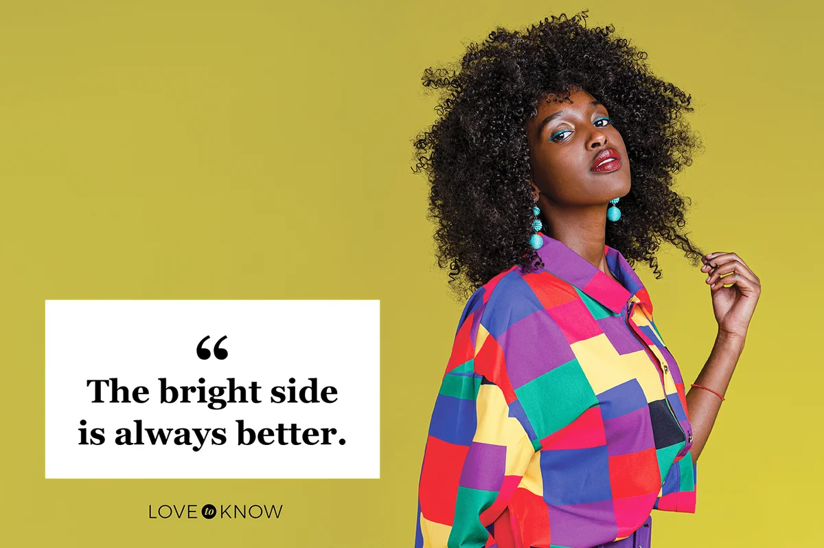 Fashionable woman in colorful shirt