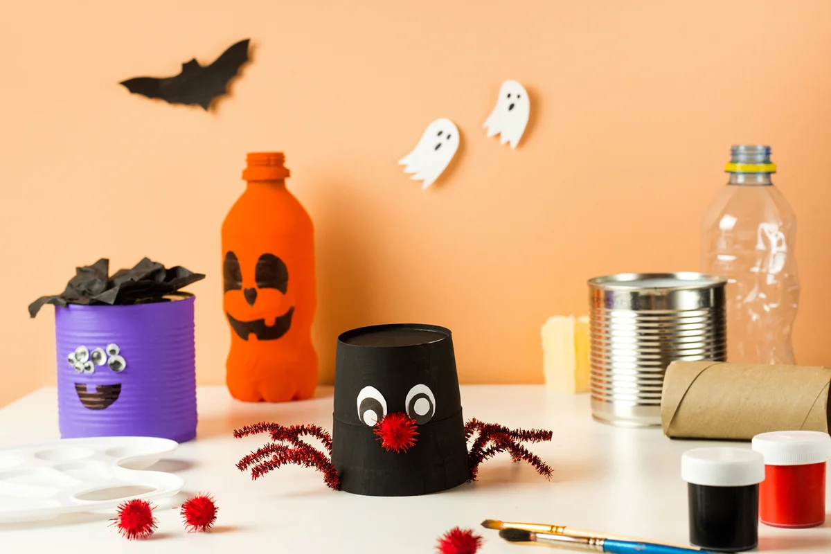Handmade monster, spider and pumpkin