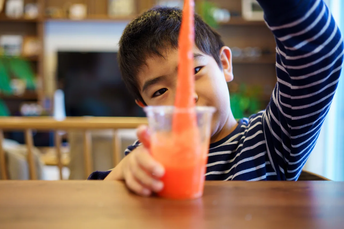 Boy making slime