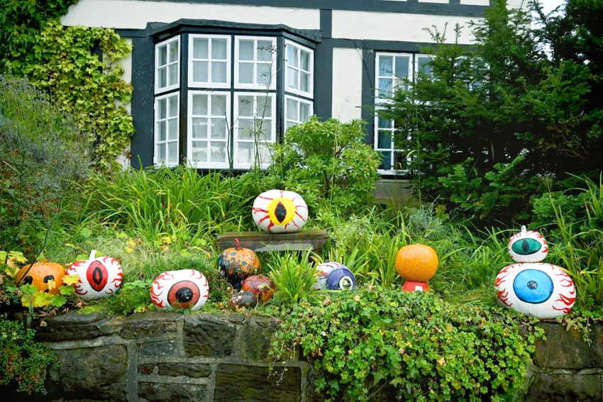 Halloween pumpkin trail in the village of Burton