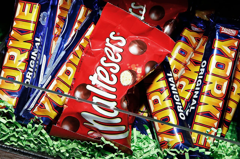 Chocolates on display