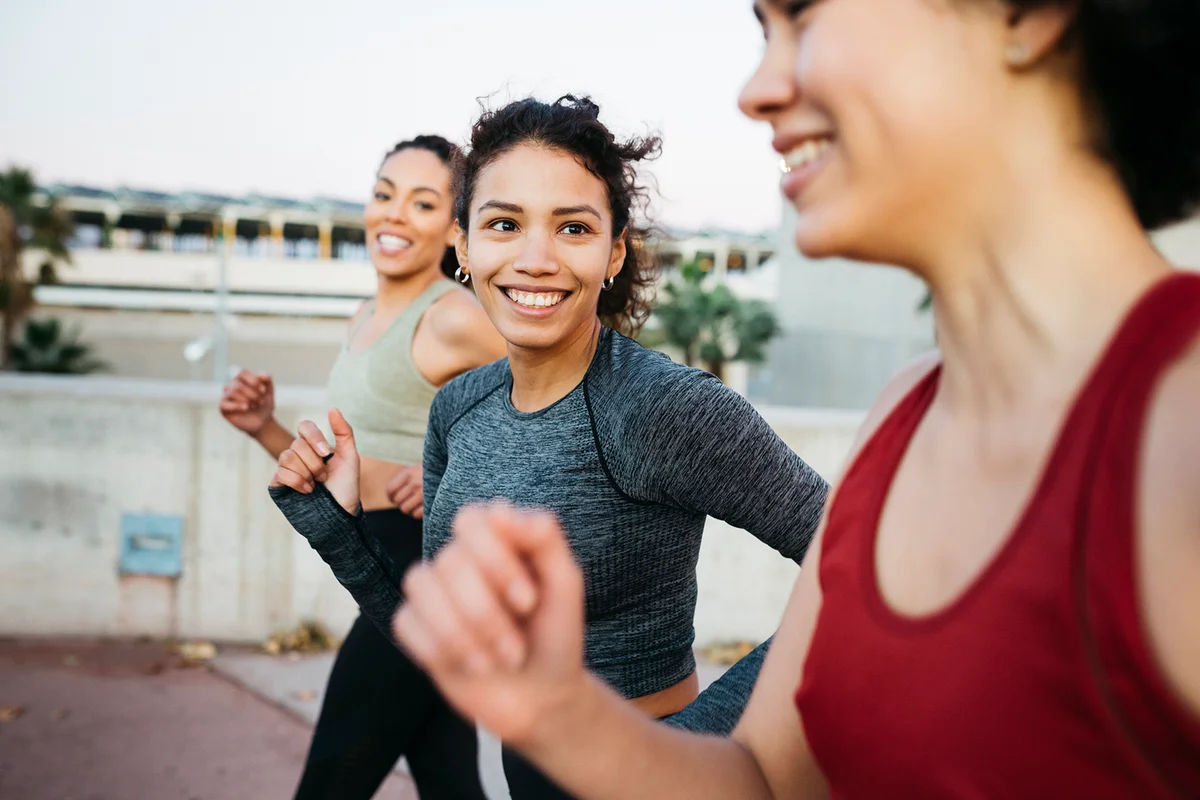 Three women workingout