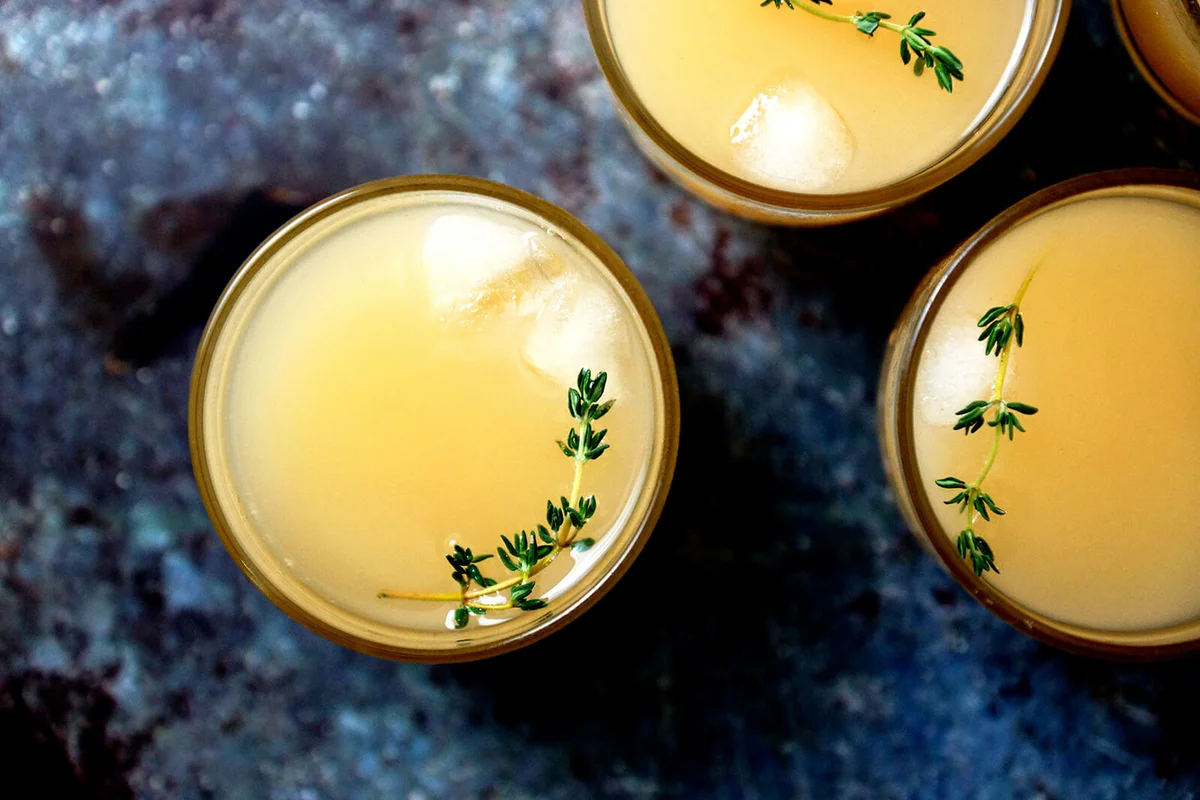 Champagne Pear Thyme Cocktail