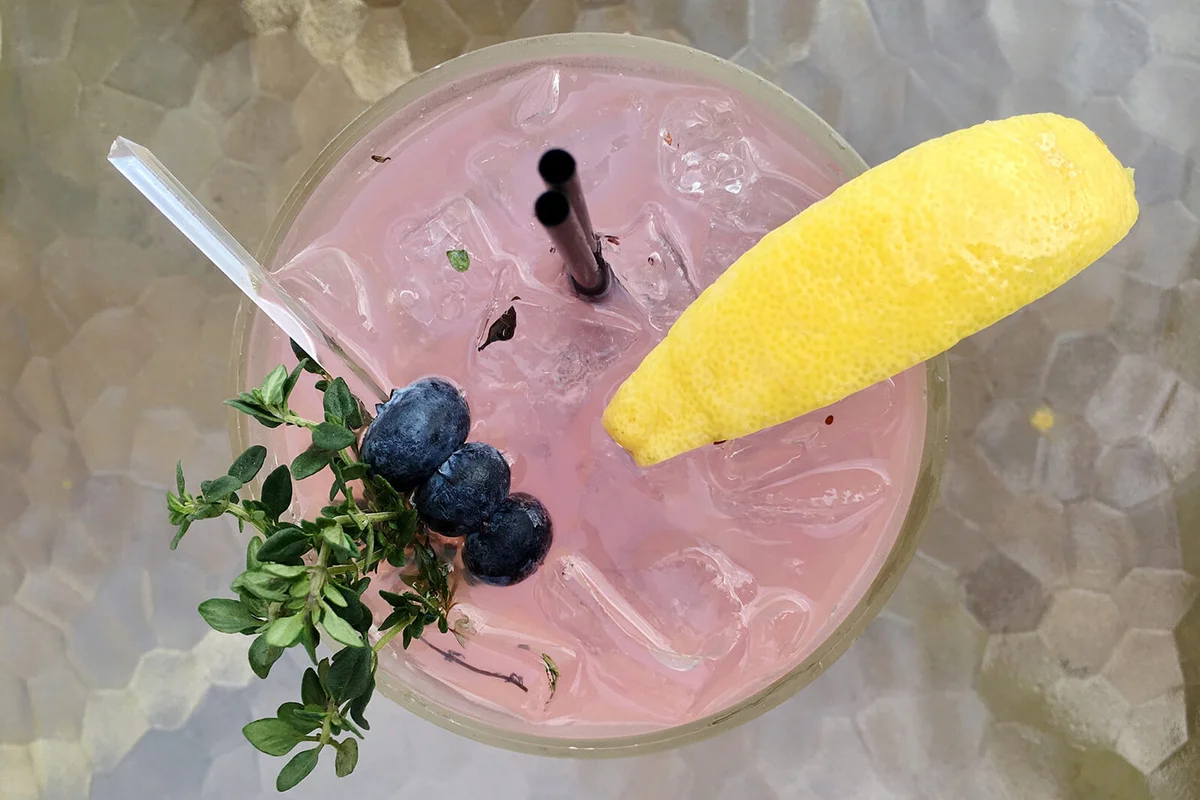 High Angle View Of Cocktail