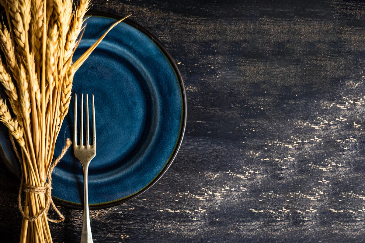 Bunch of wheat on a Thanksgiving place setting