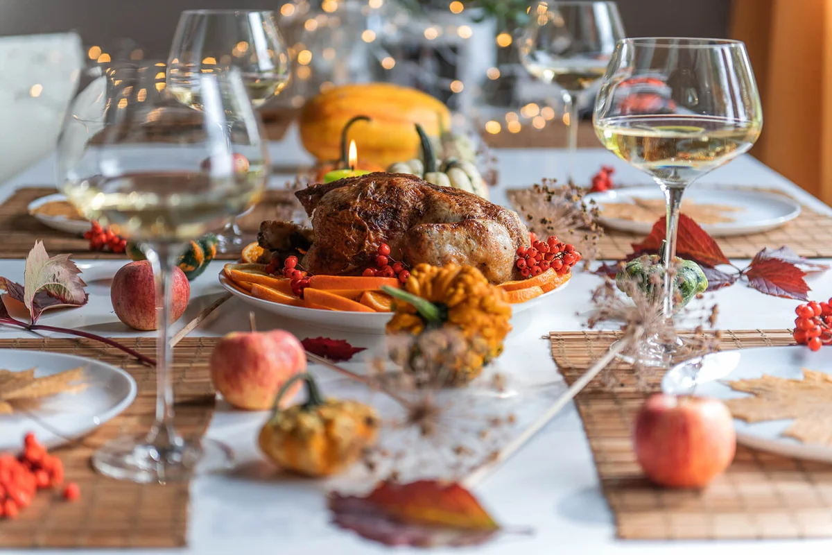 Thanksgiving Celebration Traditional Dinner Table Setting
