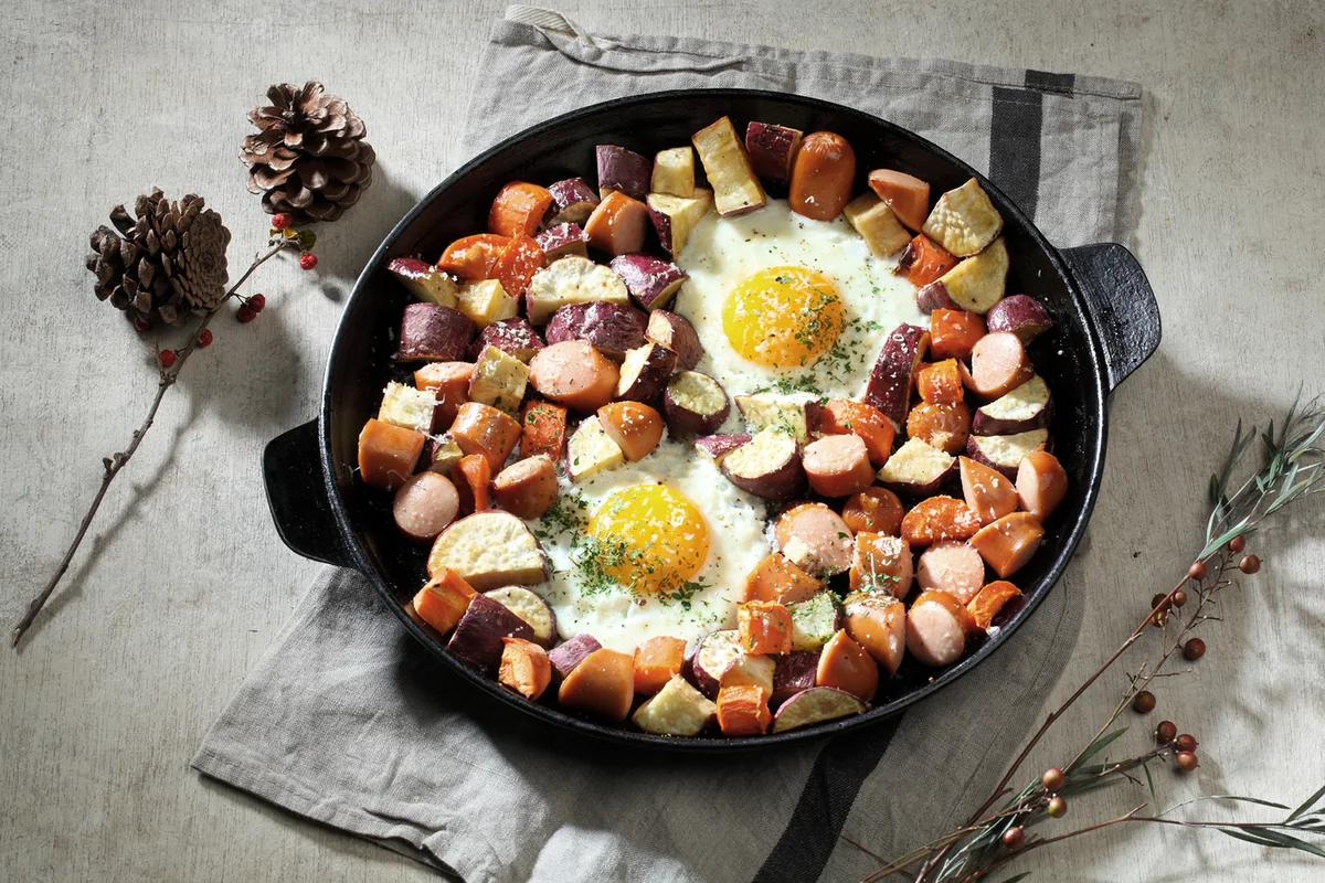 Sweet Potato, Apple, and Sausage Bake
