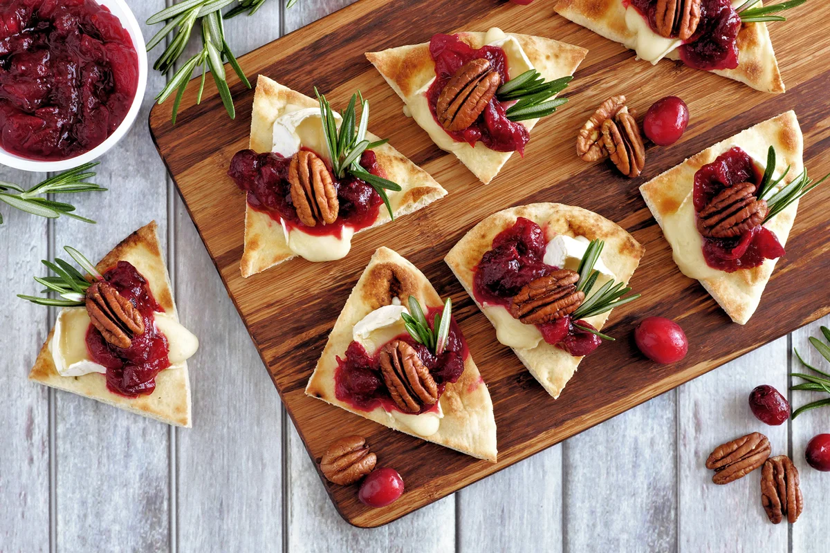 Cranberry and Brie Pita Flatbreads