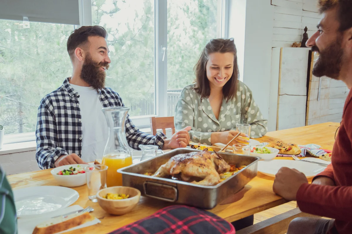 Friends celebrating Thanksgiving