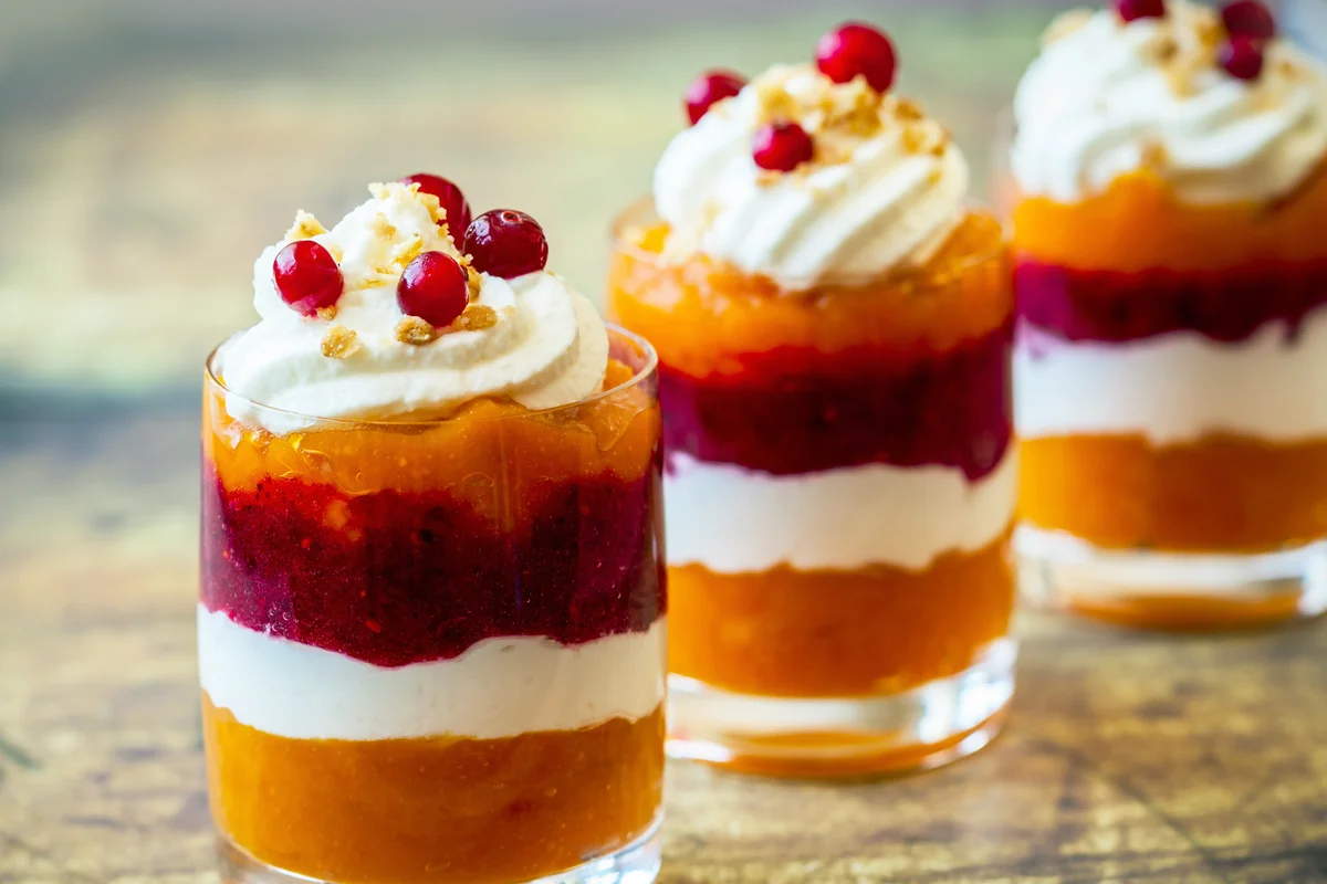 Pumpkin and cranberry dessert