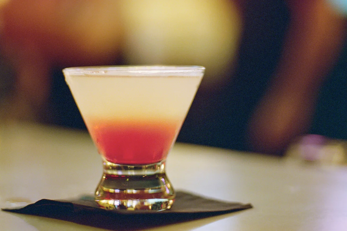 Sunrise cocktail on black napkin