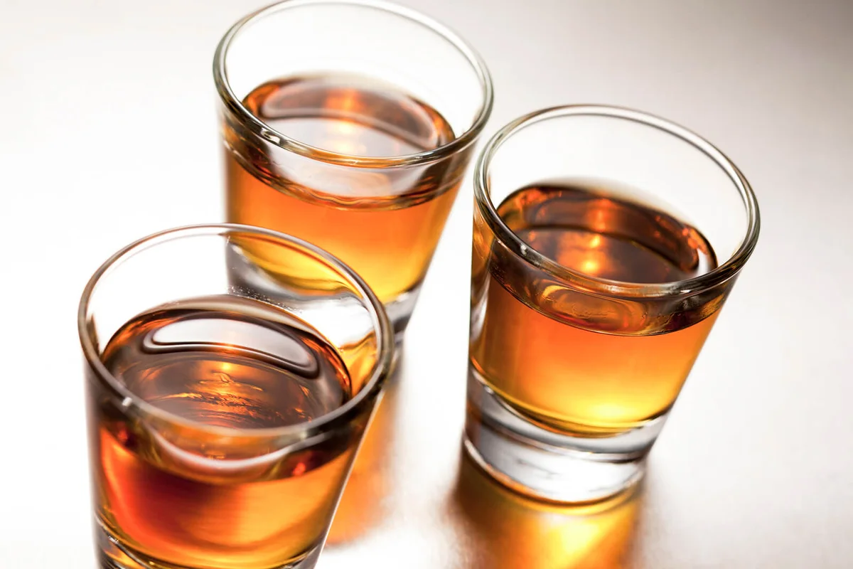 Three shots of fine whiskey