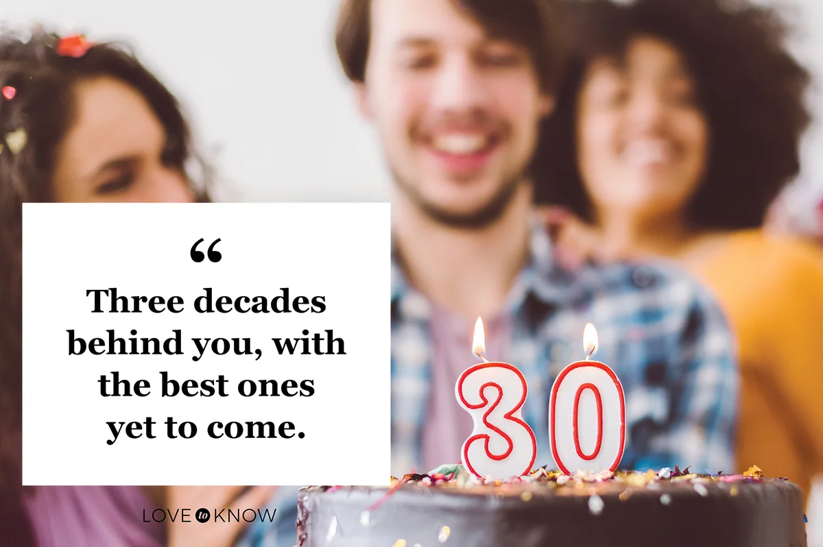 Man celebrating 30th birthday with friends