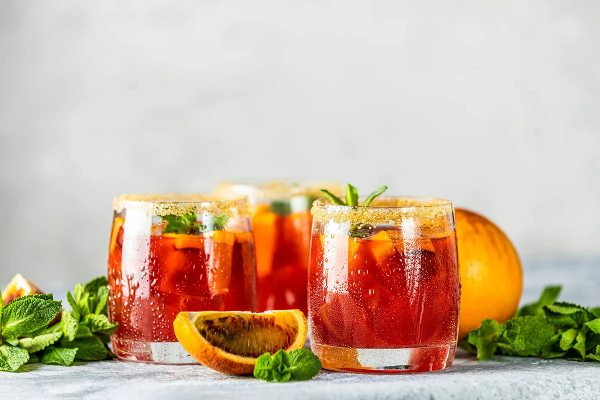 Italian Spritz cocktail with orange slices