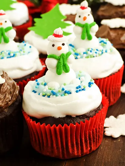 Snowman cupcakes
