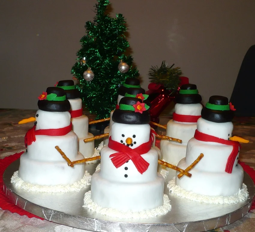 Snowman cake circle