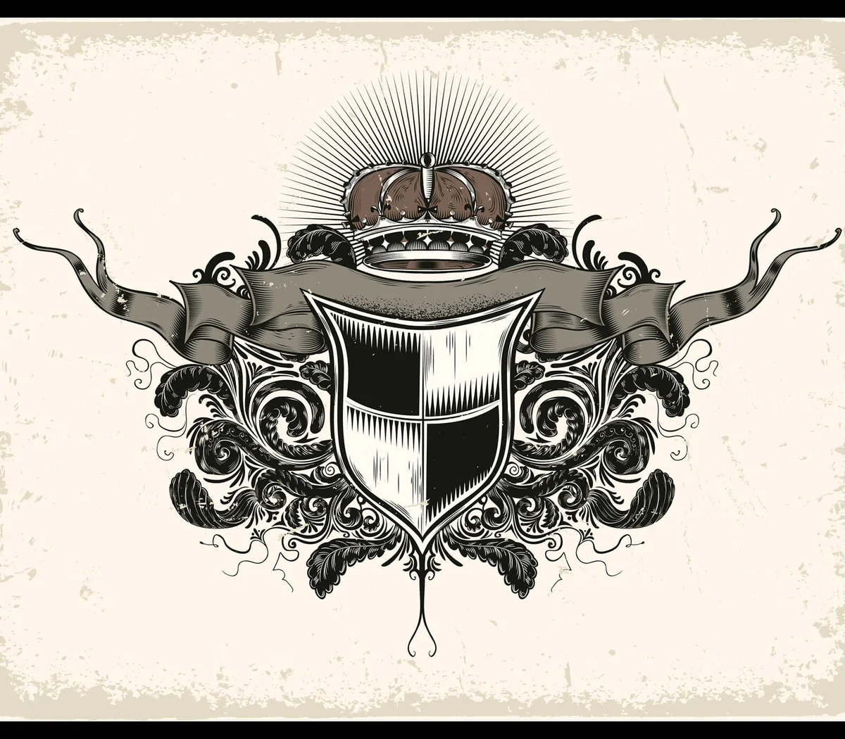 Heraldic shield and crown