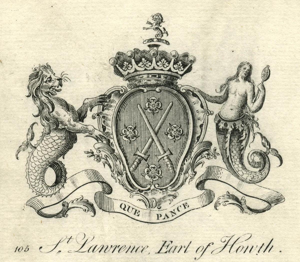 Coat of arms St. Lawrence Earl Howth 18th century