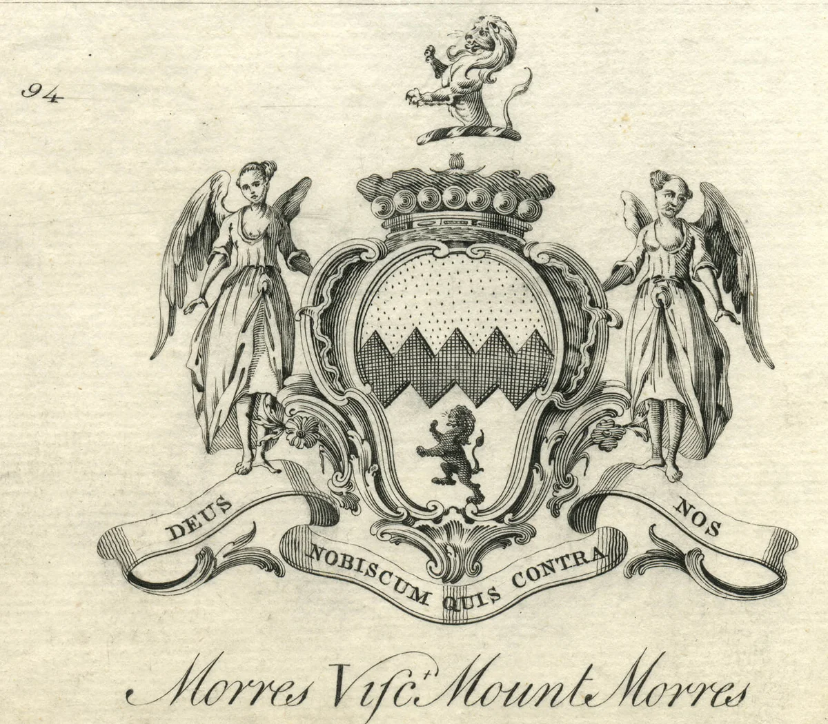 Coat of arms Viscount Mount Morres Mountmorres 18th century