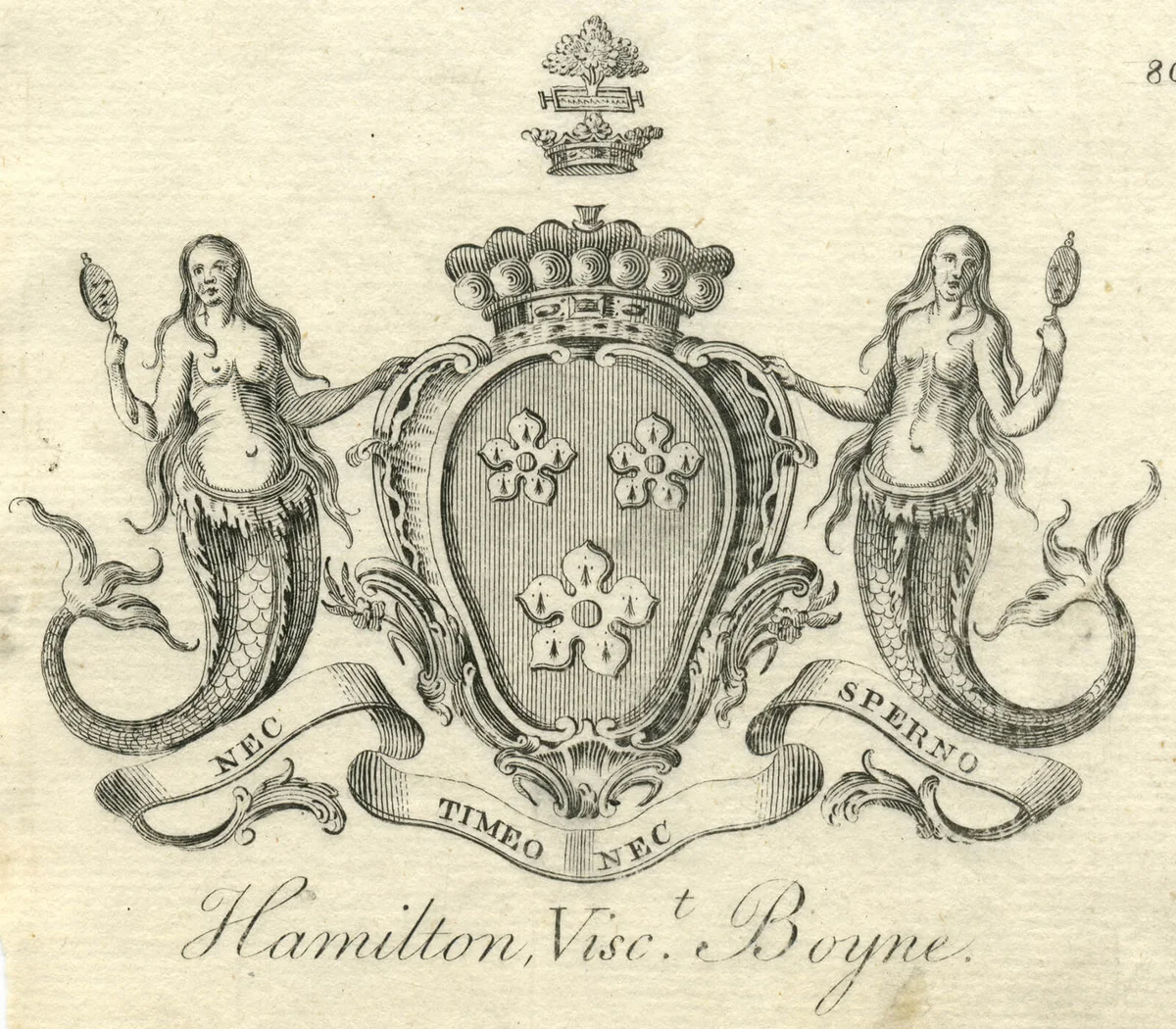 Coat of arms Hamilton, Viscount Boyne 18th century