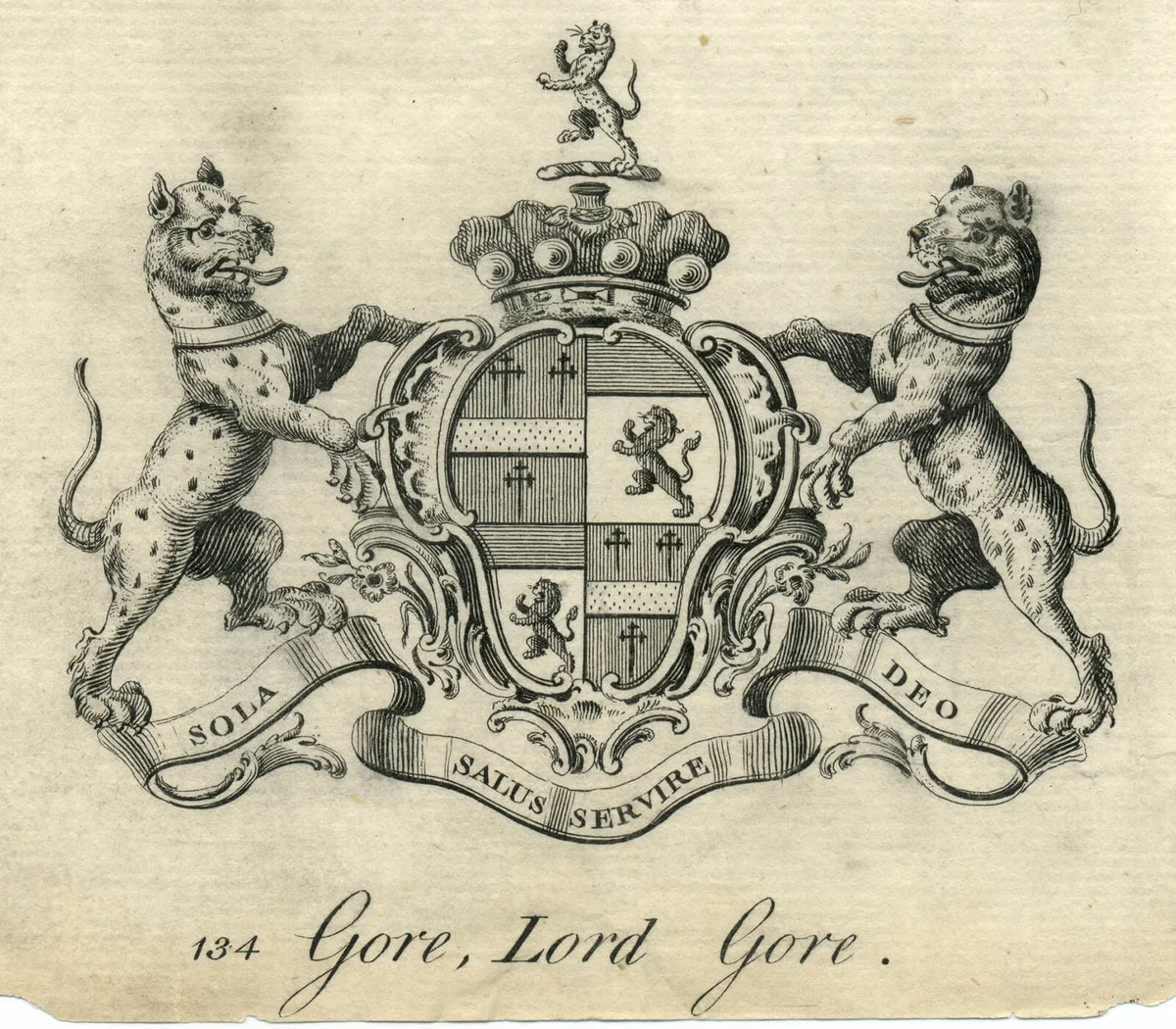 Coat of arms Lord Gore 18th century
