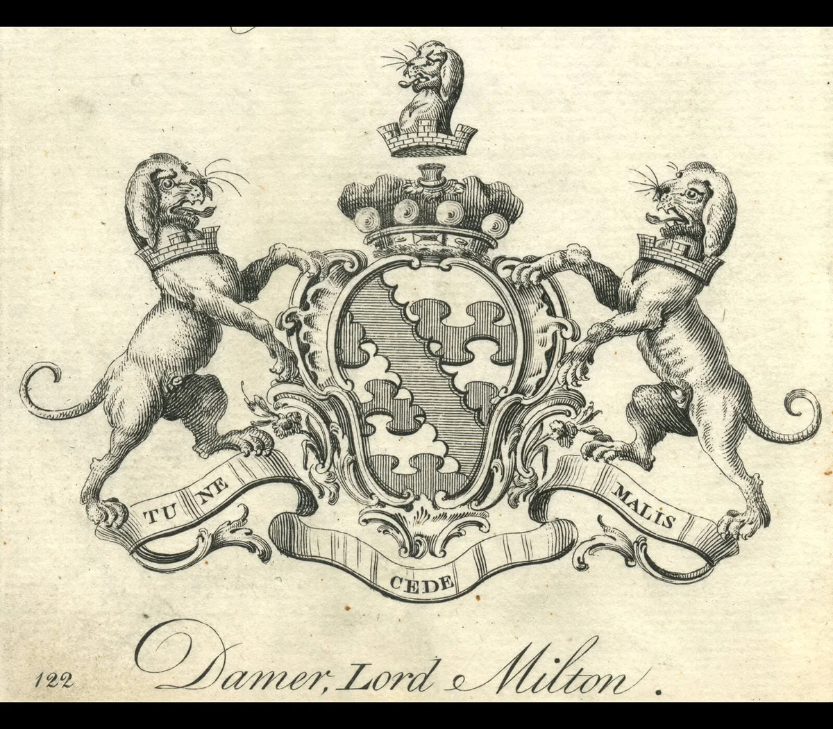 Coat of Arms Damer Lord Milton 18th century