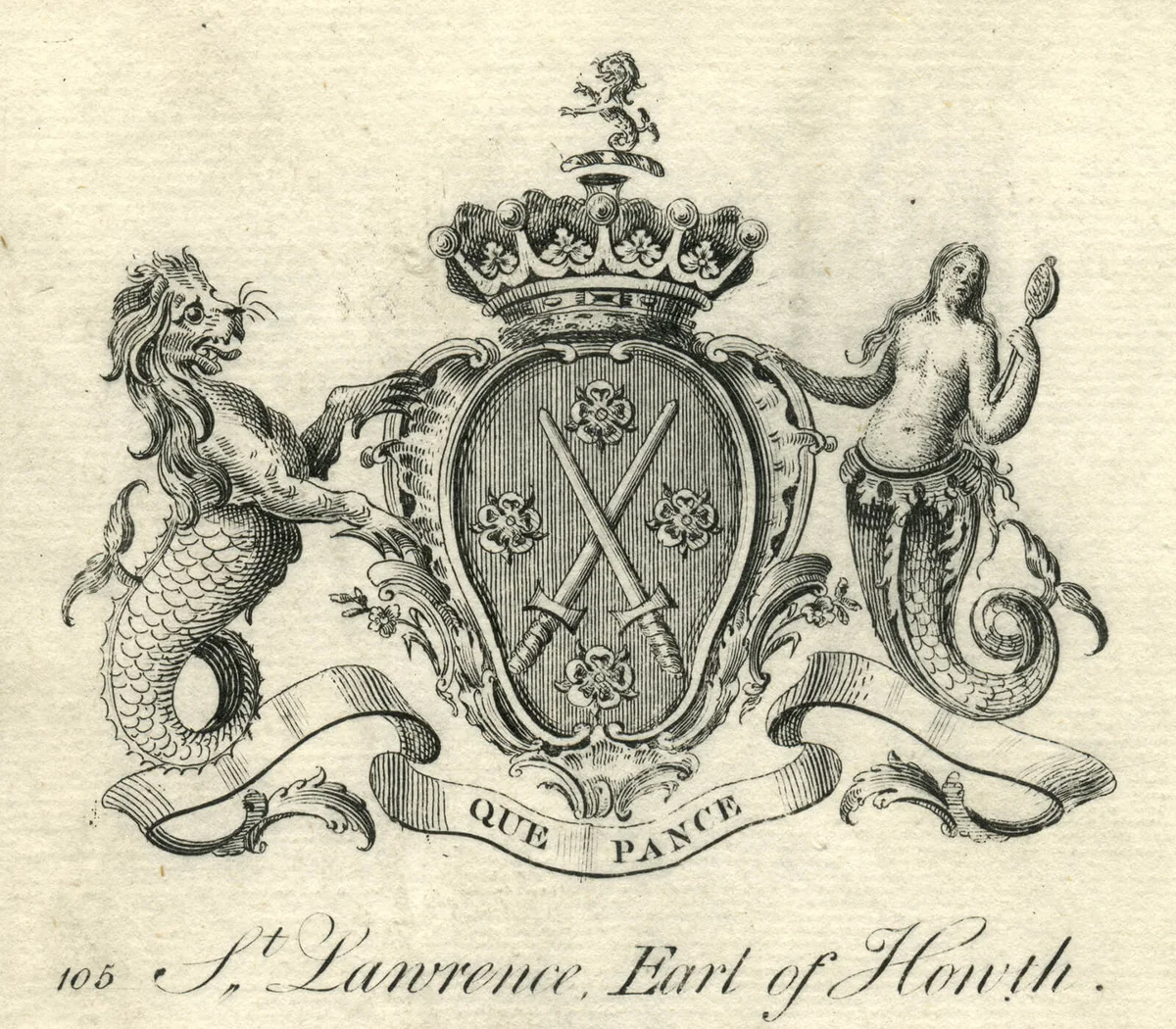Coat of arms St. Lawrence Earl Howth 18th century