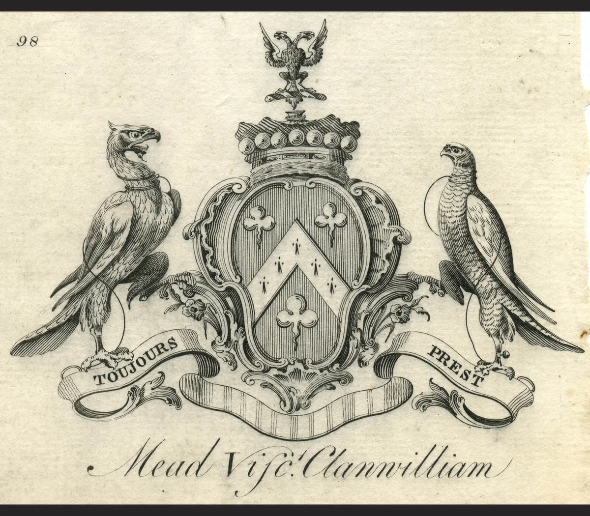 Coat of arms Mead Viscount Clanwilliam 18th century