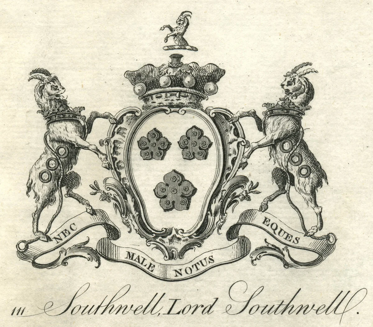 Coat of arms Lord Southwell 18th century