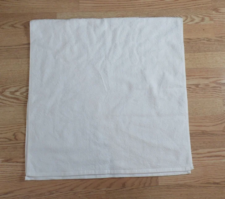 towel origami basket step 1