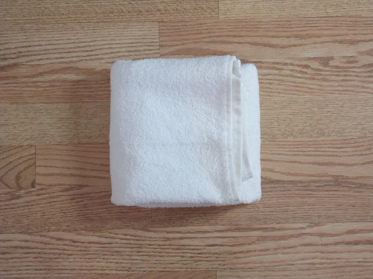 towel origami basket step 3