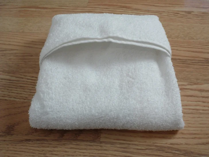 towel origami basket step 4