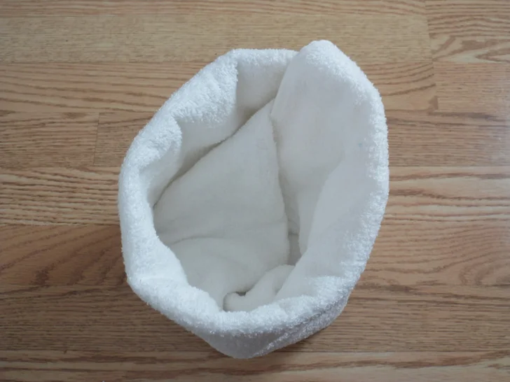 towel origami basket step 5