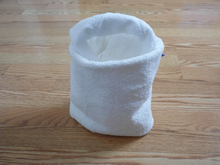 towel origami basket step 7