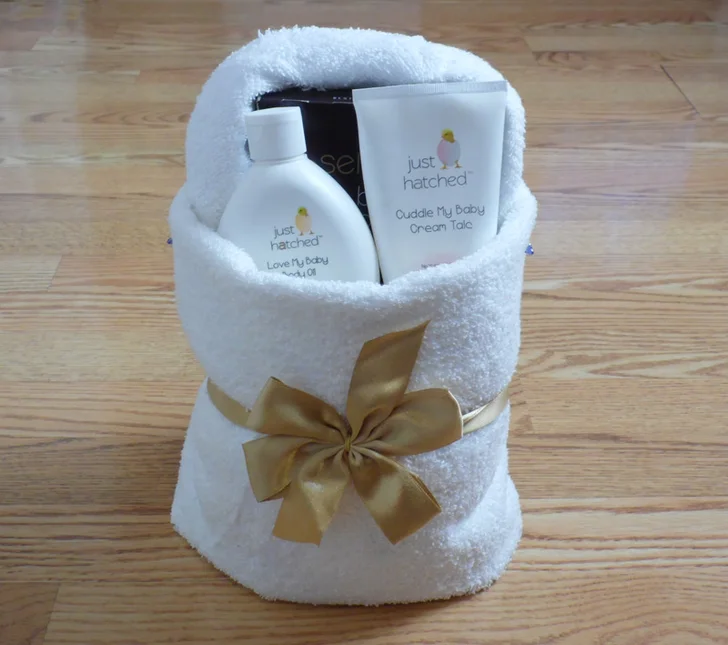 towel origami basket step 8