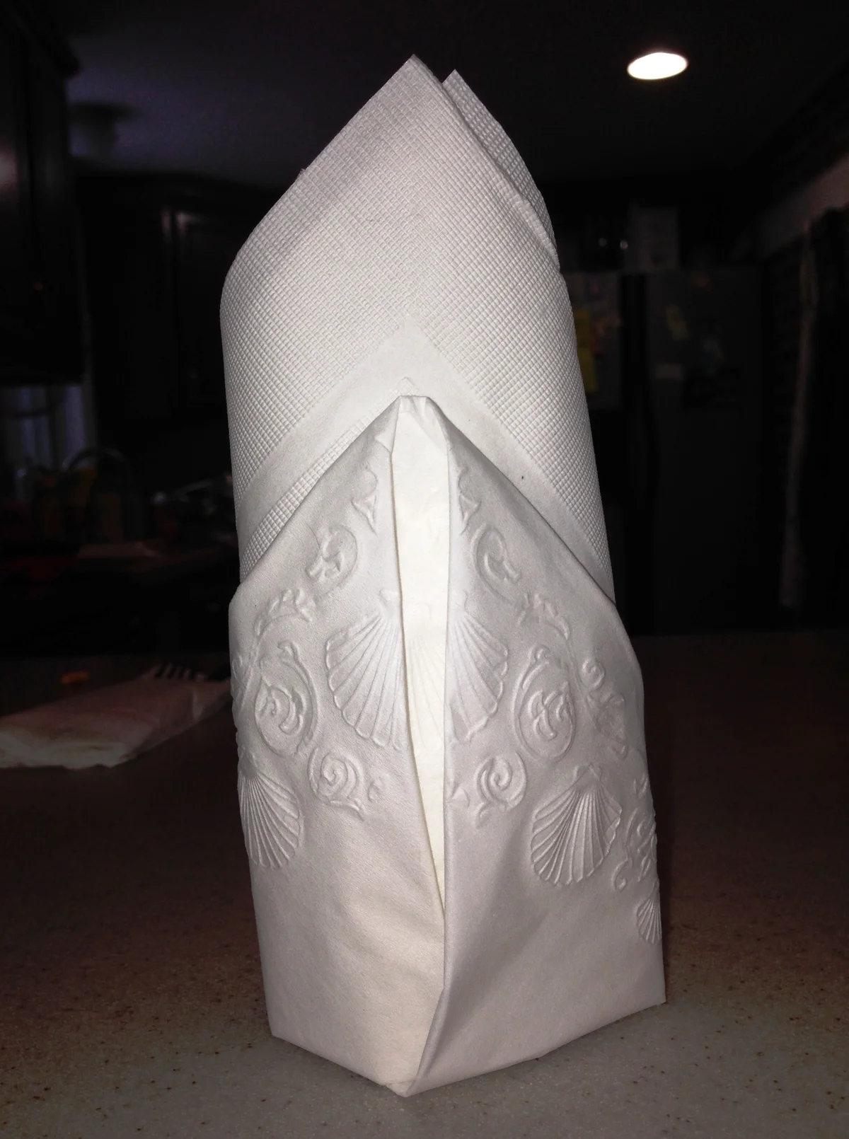 Rosebud fold napkin