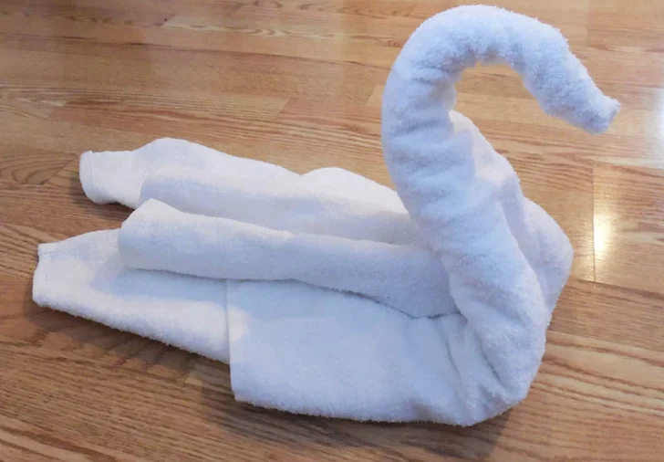 towel swan step 3