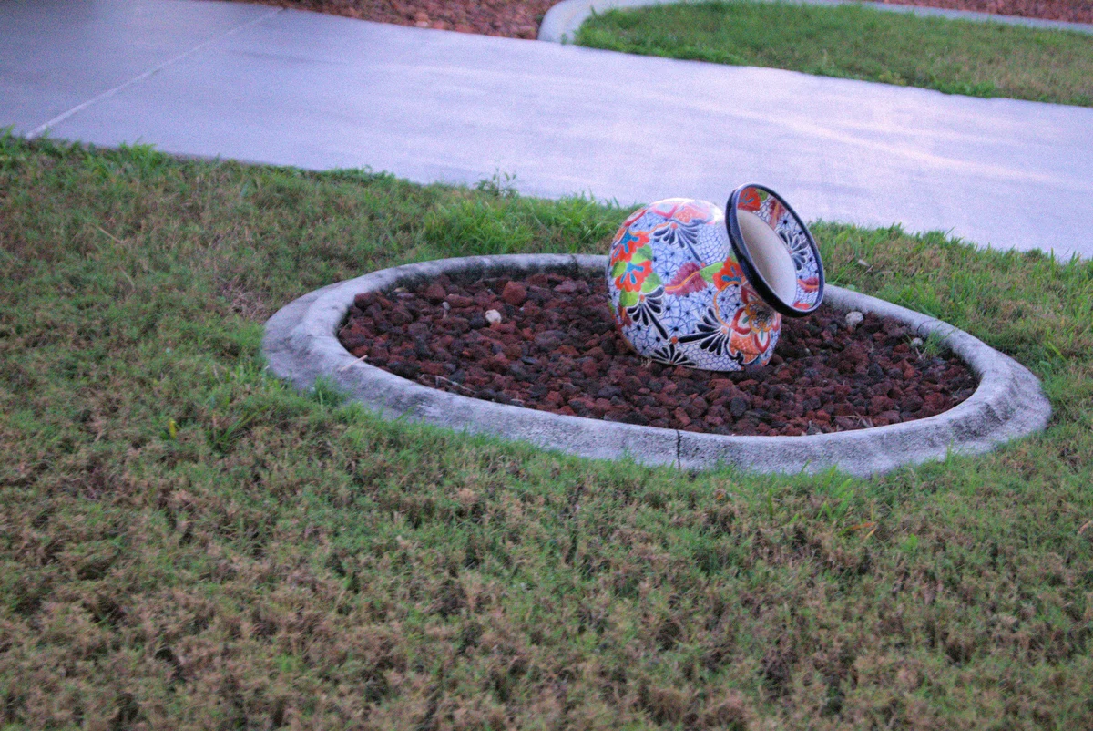 Clay pot in Lava Rock