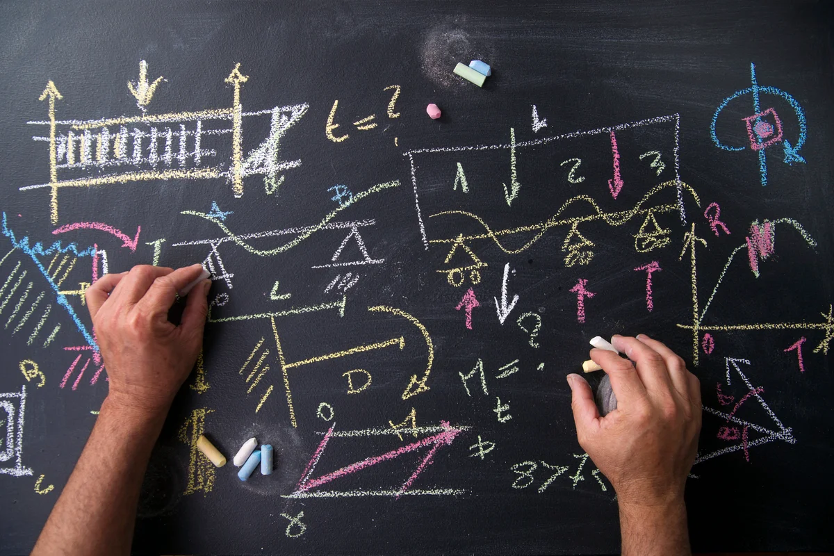 Blackboard with formulas