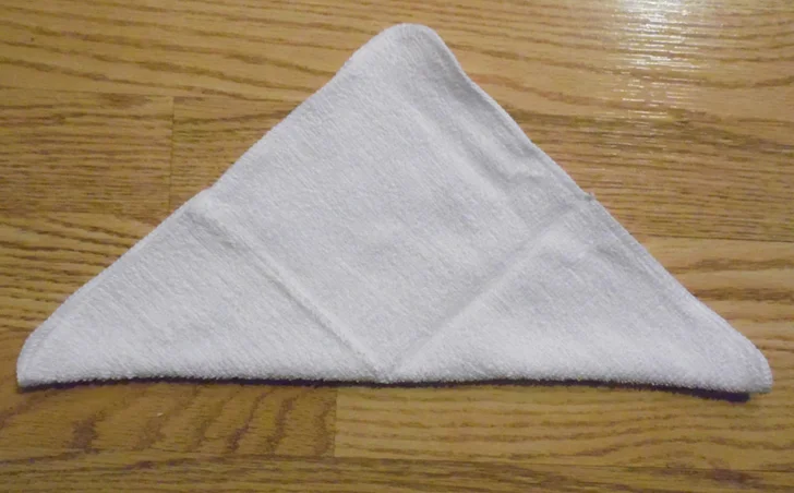 towel origami boat step 1